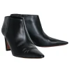 Altuzarra - Black Leather Pointed Toe Heeled Booties Sz 10