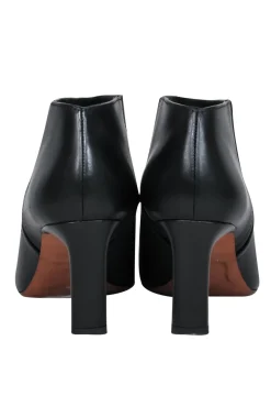 Altuzarra - Black Leather Pointed Toe Heeled Booties Sz 10