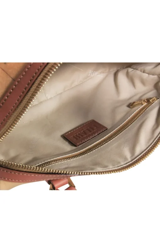 Alviero Martini - Brown Leather Crossbody Purse w/ Map Print