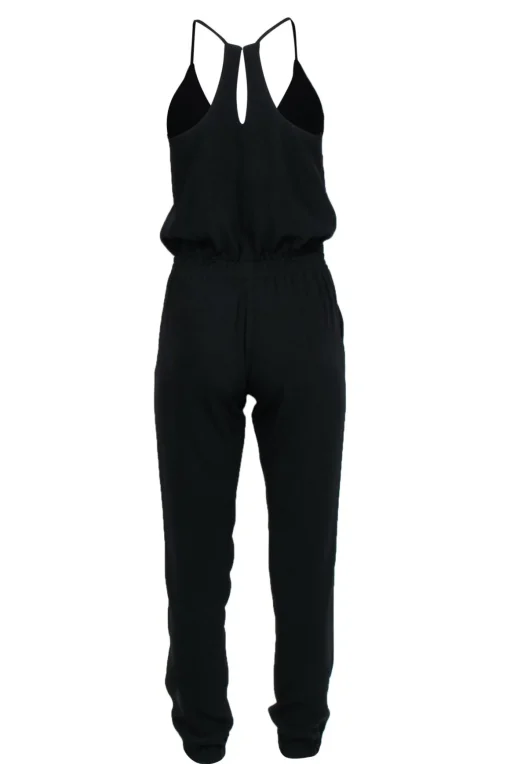 Amanda Uprichard - Black Sleeveless Skinny Leg Racerback Romper Sz XS