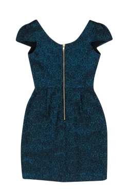 Amanda Uprichard - Blue & Black Sleeveless Pouf Mini Dress Sz P