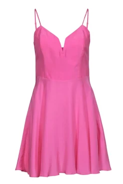 Amanda Uprichard - Bright Pink Plunge A-Line Dress Sz M