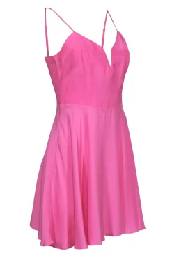 Amanda Uprichard - Bright Pink Plunge A-Line Dress Sz M