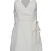 Amanda Uprichard - Cream Wrap Plunge Mini Dress Sz S