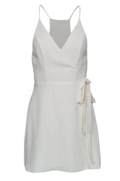 Amanda Uprichard - Cream Wrap Plunge Mini Dress Sz S