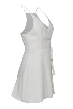 Amanda Uprichard - Cream Wrap Plunge Mini Dress Sz S