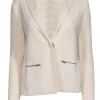 Amina Rubinacci - Cream Wool Knit Blazer Sz M