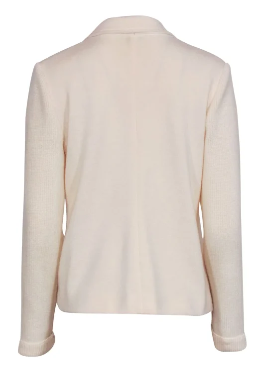 Amina Rubinacci - Cream Wool Knit Blazer Sz M