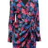 Andamane - Blue, Pink, & Purple Floral Print Wrap Dress Sz M