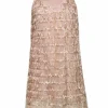 Angela Davis - Beige Sequin Fringe Sleeveless Dress Sz M