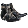 Anine Bing - Black Leather Studded Detail "Charlie" Short Boots Sz 9