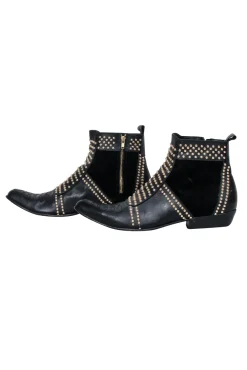Anine Bing - Black Leather Studded Detail 