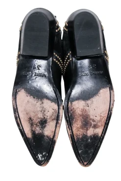 Anine Bing - Black Leather Studded Detail 