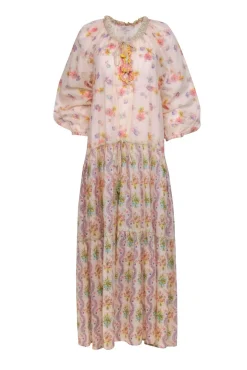 Anjuna Collection - Light Pink Floral Print Maxi Dress Sz M