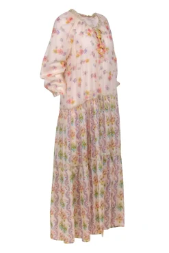 Anjuna Collection - Light Pink Floral Print Maxi Dress Sz M