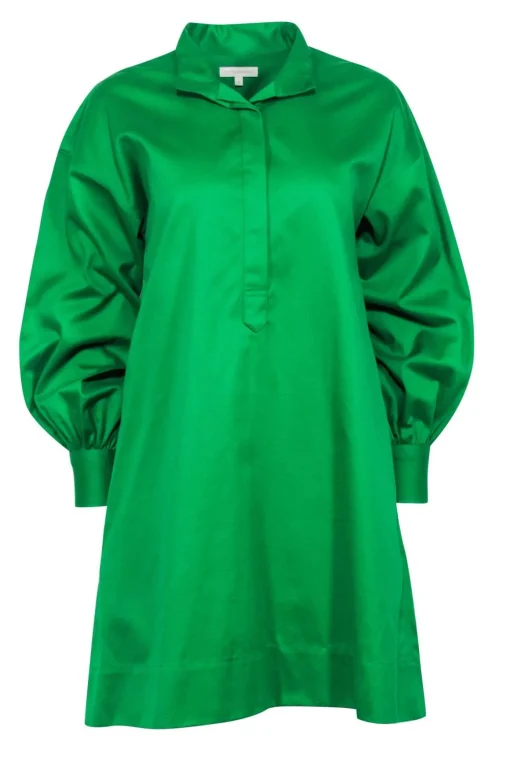 Ann Mashburn - Green Collared Shirt Dress Sz S