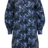 Ann Mashburn - Navy & Blue Abstract Print Shirt Dress Sz XS
