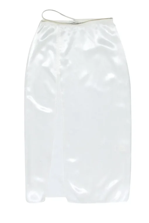 Anna October - White Open Side Slip-Style Skirt w/ Slit Sz M