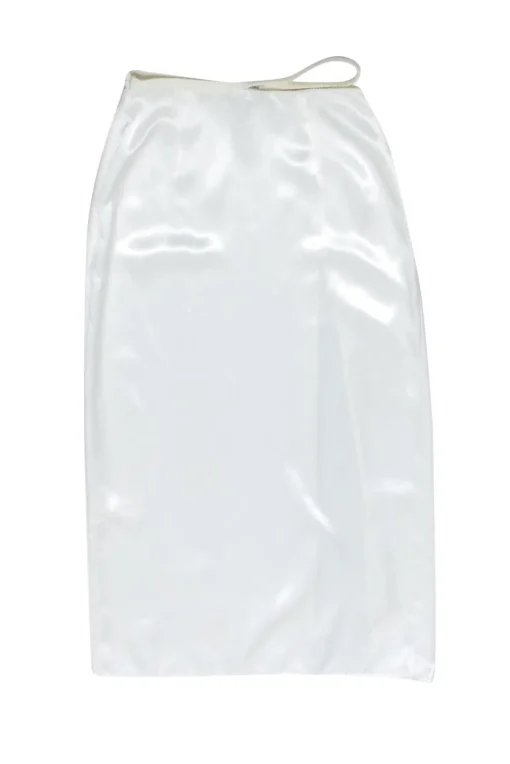 Anna October - White Open Side Slip-Style Skirt w/ Slit Sz M