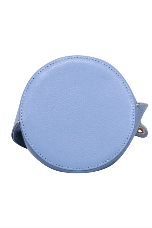 Anna Paola - Light Blue Pebbled Leather Bucket Bag