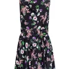Anna Sui - Black Floral Sleeveless Dress Sz 6