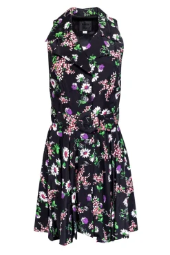 Anna Sui - Black Floral Sleeveless Dress Sz 6