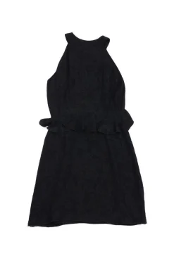 Anna Sui - Black High Neck Floral Print Dress Sz M
