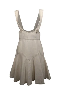Anna Sui - Ivory Linen Sleeveless Overall Dress Sz 6
