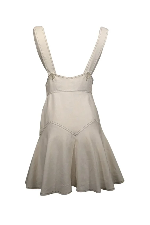 Anna Sui - Ivory Linen Sleeveless Overall Dress Sz 6