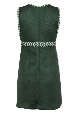 Anna Sui - White & Green Print Sleeveless Dress Sz 8