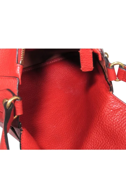 Annabel Ingall - Red Textured Leather Crossbody Bag w/ Top Flap