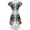 Annabelle - Linen & Silk Print Dress w/ Tulle Hem Sz 6