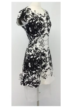 Annabelle - Linen & Silk Print Dress w/ Tulle Hem Sz 6