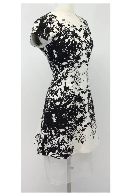 Annabelle - Linen & Silk Print Dress w/ Tulle Hem Sz 6