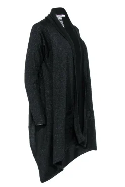 Anne Fontaine - Black Sparkly Draped Open Cardigan Sz 10
