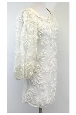 Anne Fontaine - White 3D Swirl Print Tunic Sz 6