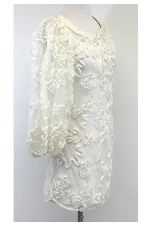 Anne Fontaine - White 3D Swirl Print Tunic Sz 6