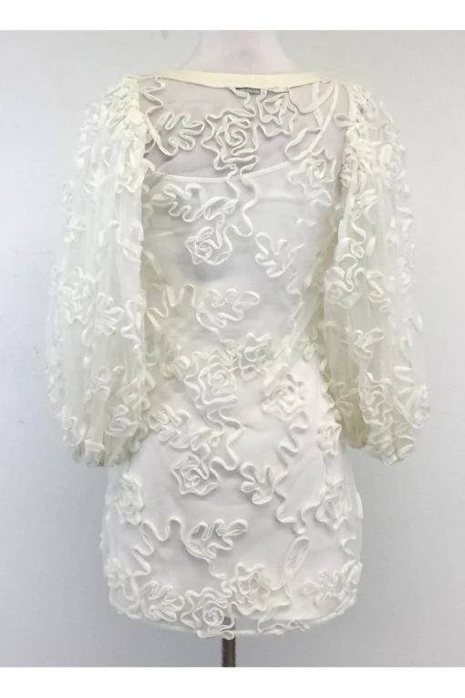 Anne Fontaine - White 3D Swirl Print Tunic Sz 6