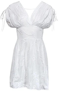 Anne Fontaine - White Floral Embroidery Cotton Sundress Sz 2