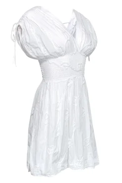 Anne Fontaine - White Floral Embroidery Cotton Sundress Sz 2