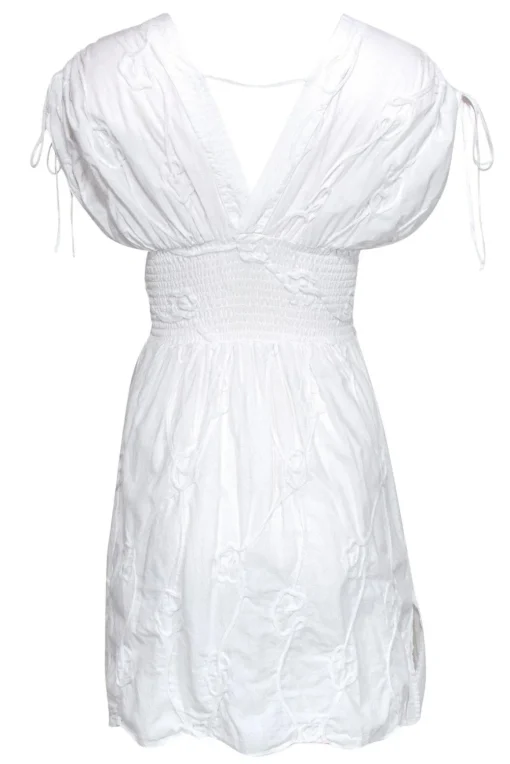 Anne Fontaine - White Floral Embroidery Cotton Sundress Sz 2
