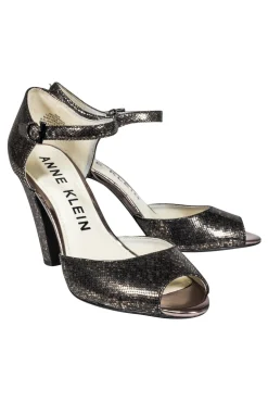 Anne Klein - Dark Silver Snakeskin Texture Pumps Sz 6.5