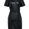 Antonio Melani - Black Leather Peplum Dress Sz 14