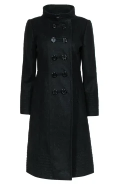 Antonio Melani - Black Wool Blend Double Breasted Longline Coat Sz 4