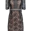 Antonio Melani - Midi Dress w/ Black Lace Overlay Sz 2
