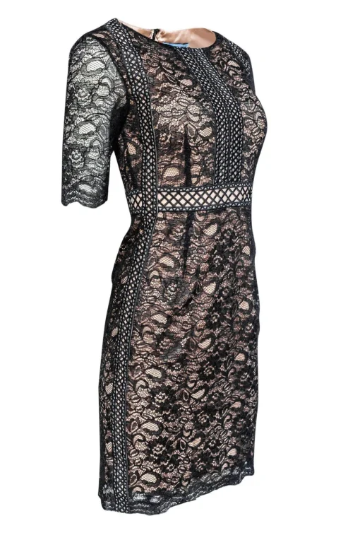 Antonio Melani - Midi Dress w/ Black Lace Overlay Sz 2