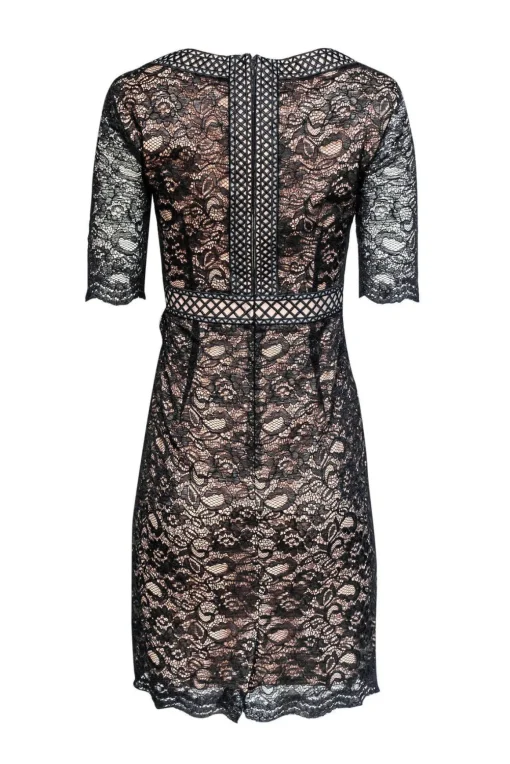Antonio Melani - Midi Dress w/ Black Lace Overlay Sz 2