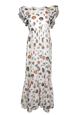 Antonio Melani - White Sea Shell Short Sleeve Maxi Dress Sz 2