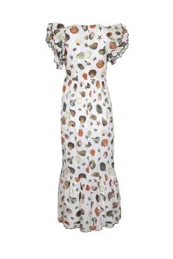 Antonio Melani - White Sea Shell Short Sleeve Maxi Dress Sz 2