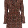 A.P.C. - Cherry Print Ruffle Neckline A-Line Dress Sz 6